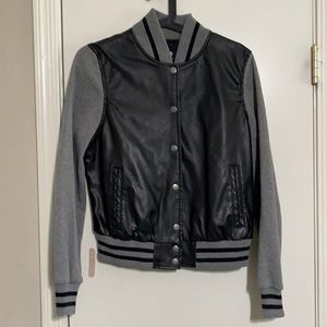 Black and Grey bomber button up jacket